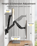 monTEK Dual Monitor Wall Mount, Wobble-Free Spring, 17–32" Full Motion