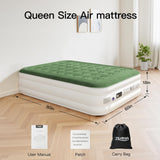 Zearna 2025 Upgraded Queen Air Mattress with Built in Pump，18'' Comfort Blow up Mattress, Quiet Surface Portable Inflatable Mattress, Air Bed with Storage Bag for Guests, Home, Camping, 660 lbs Max