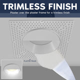 LUXRITE 4-Inch LED Trimless Recessed Spotlight with White Wall Washer Trim Replacement 25W, 2000LM, 2700K-5000K, 38° Beam Angle, Dimmable, Push-n-Lock, CRI90, Damp & IC Rated, ETL White (4 Pack)