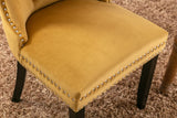 MOOLSUN Velvet Dining Chairs Set of 4, High Back Side Chairs, Modern Padded High-End Tufted Upholstered Chairs with Button-Tufted Back & Rear Pull Tabs, Solid Wood Legs E-Gold(Solid Wood Legs)