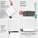 lim Bathroom Trash Can with Lid Soft Close, Step Pedal, 6 Liter / 1.6 Gallon Stainless Steel Trash Bin