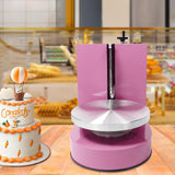 Cake Decorating Machine, Low Noise Cake Frosting Machine, Electric Cake Cream Spreading Machine Turntable with Adjustable Scraper, for 4" to 12" Cake, 60-320RPM Rotating Speed (Pink)