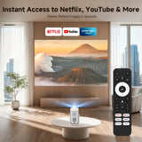 [Short Throw/1200ANSI/Built in Apps] 4K Outdoor Projector with WiFi and Bluetooth, Auto Focus Projector with Dual-Mode Stand, Smart Portable Proyector with Netflix/YouTube/PrimeVideo & Dolby