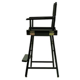 Casual Home 24" Director's Chair Black Frame-with Black Canvas, Counter Height