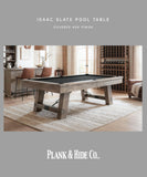 Plank & Hide - Isaac Slate Pool Table (Silvered Ash Finish,7FT)
