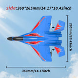QFCST Foam Remote Control Wireless Airplanes RC Planes, Remote Control Fighter Toys, 2CH 2.4Ghz RC Fighter Jet with Light, Hobby Rc Airplanes Easy to Fly for Kids Boys Adults(Blue)