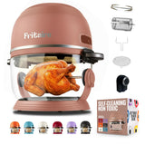 Non Toxic Air Fryer™ 9-in-1 Functions - Glass AirFryer 5 Quart w/ 360 Visibility, Self-Cleaning, 400F Vortex Air Fryer, Mauve Rose