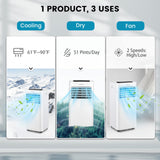 COSTWAY 10000 BTU Portable Air Conditioner, 3 in 1 AC Unit, Fan & Dehumidifier w/Sleep Mode, 24H Timer, LED Display