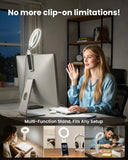 Ring Light for Laptop Desk Clip On,Small Computer Video Conference Lighting with Stand for Phone/Webcam/Monitor,5" Portable Mini LED Selfie Light Desktop for Zoom Meeting/Video Call/Recording(White)