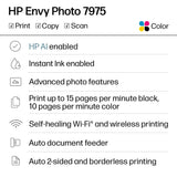 HP Envy Photo 7975 Wireless Color Inkjet Photo Printer, Print, scan, Copy, Easy Setup, Mobile Printing, Best
