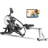 pooboo Rowing Machine, Max 350 LBS Magnetic Rower with APP and LCD Monitor, Tablet Holder, Upgraded Rowing Machines for Home use