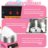 Commercial & Home Cotton Candy Machine 110V 1000W,3 Mins Fast Preheat, Stainless Steel, Easy to Operate & Clean for Birthday Party, Events & Commercial Use