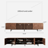 NessCarsti 94.48 Inch Mid Century Modern TV Stand for Living Room, Walnut