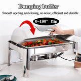 JIIPOREGJ Food Warmers for Parties Buffets Electric, Stainless Steel Chafing Dish Buffet Set with Visible Lid, 13L Commercial Buffet Servers and Warmers for Keeping Food Warm,1/3 Size Pan 13L