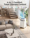 HAUSHOF 14000 BTU Portable Air Conditioners, Portable AC with Cool, Fan, Dry & Sleep Mode, AC Unit Portable with 35°-70° Auto Swing, Remote Control,24H Timer, Window Kit & Exhaust Hose Sleeve Included