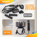 KEEPOW Hair Dryer Holder Compatible with Shark FlexStyle, Wall Mount Hair Dryer Organizer Blow Dryer Holder, Storage Rack with Cord Hanger for Attachment Curlers Brushes Diffuser Accessories