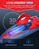 Fullware Spider Hero RC Boat, 2.4GHz Remote Control Boat with LED Lights for Kids, Pool Toy with 2 Rechargeable Batteries, Spray Function, and Low Battery Alarm for Boys & Girls