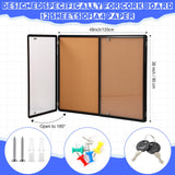 Motipuns 48"x36" Lockable Enclosed Bulletin Board with Glass Door, Weather Resistant Cork Notice Board, Wall Mounted Display Case for School Office Community Outdoor, 12xA4(Brown, Black Frame)