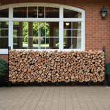 Benass Outdoor Firewood Rack with Cover 8FT,Heavy Duty Fire Log Stacker Stand for Wood Storage with 600D Oxford Waterproof Cover,Indoor/Outdoor Firewood Holder for Fireplace, Patio,Black