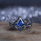 Oseew Kite Cut Sapphire engagement ring set(Sapphire)