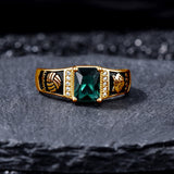 Oseew 2027 Men Gold Graduation Class Ring High School (Yellow Gold)