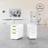 Laura Davidson Furniture Stockpile Slim 3-Drawer Mobile File Cabinet with Lock - Under Desk Metal Filing Cabinet