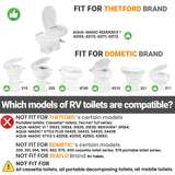 Terapaton RV Bidet for Camper Toilet, Non-Electric Toilet Sprayer Attachment with Dual Nozzles, Adjustable Pressure, Front/Rear/Self Cleaning, Upgrade for Trailer, Motorhome, RV Bathroom (White-Black)