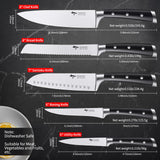 MAD SHARK Kitchen Knife Set 5 Piece,Chef Knife Set with Ergonomic Handle, Professional Ultra Sharp Kitchen Knives for High Carbon Stainless Steel Knives Set, Cooking Knives Sets with Gift Box