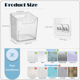 Lae Nuvole Clear Adhesive Wall Organizer Bins, Cabinet Door Storage, 4 Pack