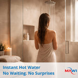 Tankless water heater Gas Propane 1.6GPM VENT FREE 41000 BTU Portable hot water Heater Great for RV & Home outdoors installation - On demand Instant hot water supply - Calentador de agua de Gas White