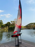 Ssccgym 84” Inch Remote Control Boat RC Pre-Assemble Sailboat Accessories Kits 2.4G Electric Boat Sail Watercraft for Adults Boys (L)