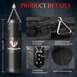 Vensmuste Punching Bag for Adults, 4FT Oxford Heavy Boxing Bag Set, Punching Bag with 12OZ Boxing Gloves, Chains, Hand Wraps, etc. Suitable for MMA Karate Kickboxing Boxing - Unfilled