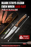 Huusk Steak Knives Set of 8 with Drawer Organizer-4.5 in Japanese Serrated Steak Knife Set with Block, Serrated & Straight Dual-Edge, Stainless Steel Steaks Knives with Holder, Christmas Gifts for Men
