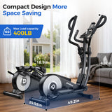pooboo Elliptical Machine, Elliptical Exercise Machine with16-Level Resistance & Hyper-Quiet Magnetic Driving System, Elliptical Machine for Home with LCD Monitor&15.5IN Stride, 400LBS Weight Capacity