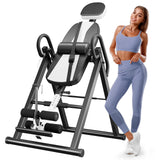 YOLEO Gravity Heavy Duty Inversion Table with Headrest & Adjustable Protective Belt Back Stretcher Machine for Pain Relief Therapy (White)