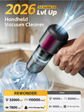 REWONDER Car Vacuum Cleaner High Power, 22000Pa Vacuum Cleaner & 110000RPM Air Duster, Handheld Vacuum with 7800mAh Battery Car Detailing Vacuum, Storage Bag & Multi-Nozzles for Car, Home