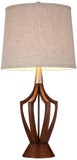 360 Lighting St. Claire 30 3/4" Tall Open Base Large Mid Century Modern End Table Lamps Set of 2 Wood Finish Fabric Shade Living Room Bedroom Bedside Nightstand House Office Home Reading Kitchen