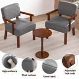 FAGAGA Accent Chairs Set of 2, 2 Solid Wood Armchairs with Side Table