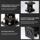 EXIN DECHEN Cologne Organizer for Men,Cologne Stand,3 Tier Wooden Perfume Shelf with Rotate,Desk Organizer,Gift for Dad From Wife,Husband Boyfriend Birthday Gift Ideas,Gifts for Men