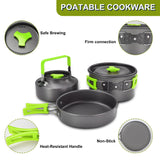 20Pcs Camping Pots and Pans Set for Outdoor Cooking - Backpacking Camp Cookware Mess Kit, Camp Kitchen Utensil Set Wesqunie