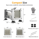 Sunvivi French Fry Cutter Stainless Steel Potato Slicer : with 2 Replaceable blades (1/2 & 3/8 Inch), Professional Fries Cutter for Potatoes, Carrots, Cucumber, Onion, Yam