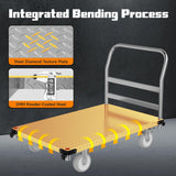 Heavy Duty Platform Truck 3000 lb Capacity, 44" x 28" Steel Flatbed Cart with 2 Detachable Handles