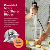 Blender Handheld - 8 Speed Stainless Steel Electric Hand Blender, 3 in 1 Emulsion Blender Handheld Mueller