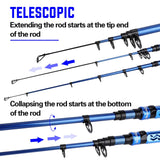 Sougayilang Spinning Fishing Rod Reel Combos,Portable Telescopic Fishing Pole,12+1 Ultra Smooth Spinning reels for Travel Saltwater Freshwater Fishing Sougayilang