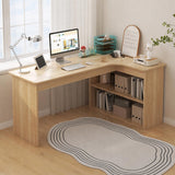 WOOOFA L Shaped Desk with Storage, Corner Computer Desk with Open Shelves