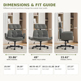 OYEFIT Criss Cross Office Chair with Adjustable Arms, Headrest and Wheels
