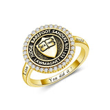Oseew Class Ring High School College Graduation Ring (Yellow Gold)