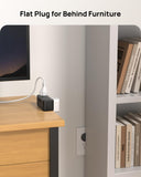 TROND Compact Desk Clamp Power Strip 5 ft, Fit 2.16" Tabletop Edge, Black