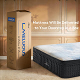 Lomeluous King Mattress, 14” King Size Mattress Hybrid with 4 Layers Premium Gel Memory Foam and Edge Support 7-Zone Pocket Springs, Motion Isolation & Pressure Relief, Medium Firm Comfort in a Box