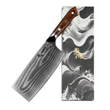 SODEN 7 Inch Cleaver Knife - VG-10 Damascus Steel Professional Meat Cleaver & Butcher Knife, Razor Sharp Heavy Duty Chopper with Ergonomic Handle, for Chef & Home Kitchen